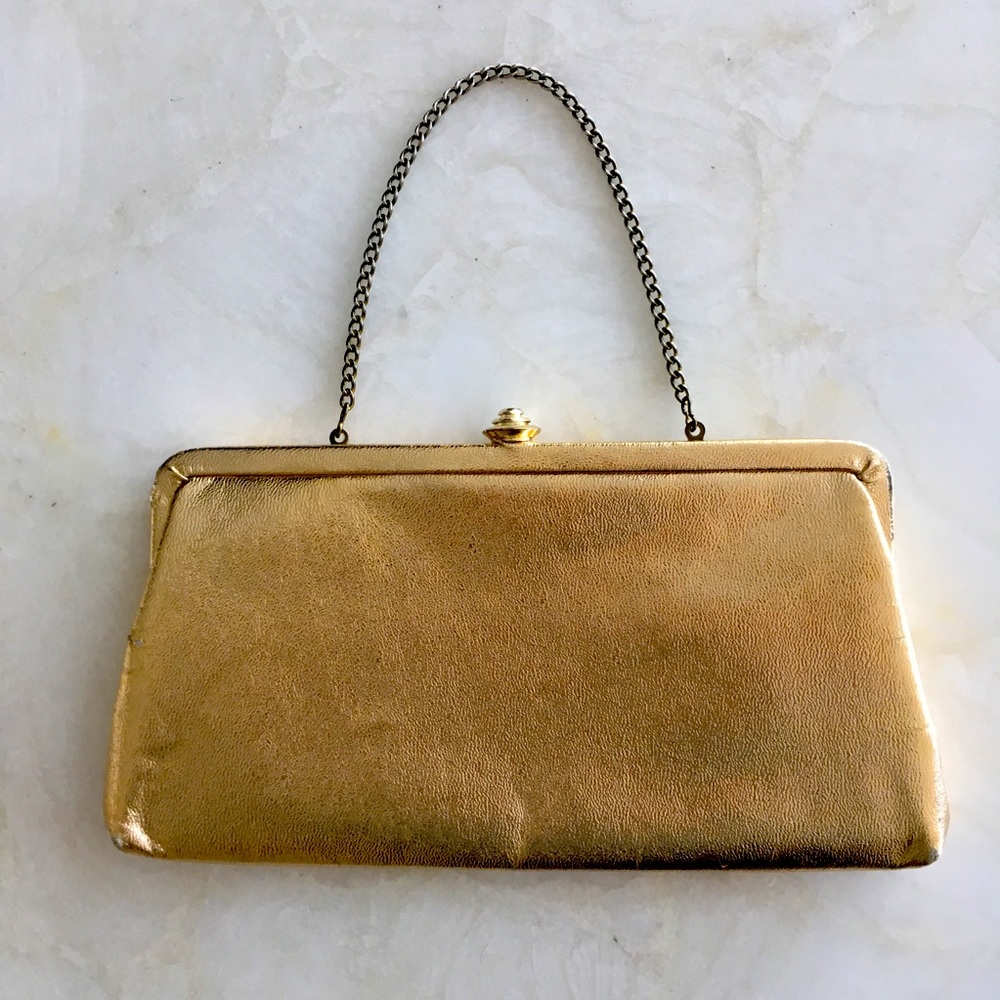 💕 Stunning Gold Lamé Vintage Clutch! 💕